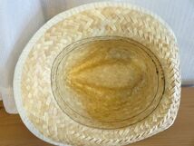 ￥ メンズ・レディース ￥ 麦わら帽子　綺麗な麦色　中折れハット　サイズ５９cm　キャップ　帽子　ソフト帽_画像9