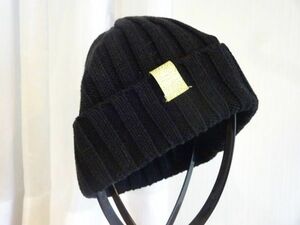 ￥ G.U. ￥ジーユー 黒色帽子　編み込みハット　ニット帽　男女兼用　サイズ５６cm〜５８cm　キャップ　帽子