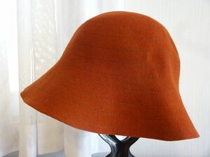 X レディース・婦人用 X ストローハット　サイズ５７・５cm　スタイル帽子　橙色　キャップ　帽子　ウール