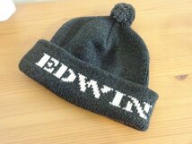 □ EDWIN □ キッズ・大人　濃い目の灰色帽子　ニット帽　サイズ５６cm〜５９cm　キャップ　帽子　GLOBAL BASIC_画像5