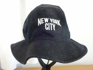 ∋ G.U. ∋ジーユー 男女兼用　黒色帽子　バケットハット　サイズ５７・５cm　スタイル帽子　キャップ　帽子