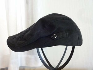 ＊ decade standard ＊メンズ　ダメージ加工　ハンチング 黒色帽子　サイズ５８cm　キャップ　帽子　DS