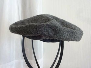 ＊ 韓国製 ＊ レディース・ガールズ　灰色帽子　ベレー帽　サイズ５７cm〜５９cm　キャップ　帽子　ウール　グレー