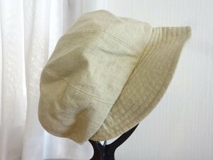 ≦ TOPVALU ≧ イオン　レディース・婦人用　ベージュ色　クロッチェ　サイズ５７cm　キャップ　帽子　麻使用