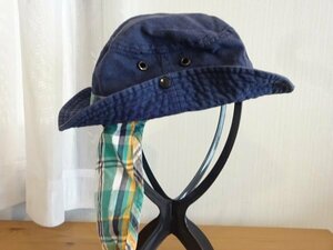 ≦ Aurelia KOBE ≧ キッズ帽子　男の子　サンカット付　サハリハット サイズ５４cm　紺色帽子　キャップ　帽子