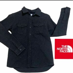 美品THE NORTH FACE ウールシャツ チャコールグレー