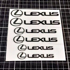 【6枚セット】黒LEXUS レクサス デカール ロゴ ステッカー エンブレム シール トヨタ 車 転写タイプの画像1