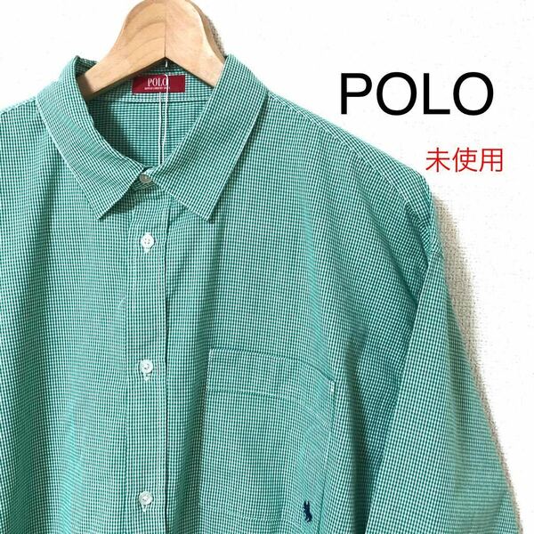 未使用　POLO BCS ポロ　チェック　グリーン　シャツ　フリーサイズ