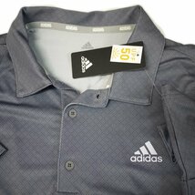 新品 adidas GOLF ストレッチ UVカット ポロシャツ (M) ダークグレー ドット柄 UPF50 アディダス ゴルフ USAモデル /Ha34_画像5