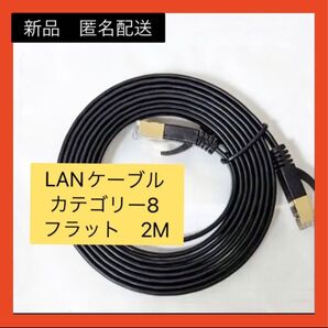 【即購入可】 LANケーブル 2M カテゴリー8 フラット