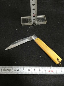 N8141.昭和レトロ　当時物　プラスチック柄　折りたたみナイフ　キャンプ　アウトドア　調理器具