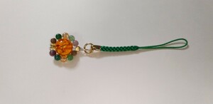 Art hand Auction 【ハンドメイド】ユピテルアミュレットストラップ No.11, アクセサリー, ストラップ, ハンドメイド