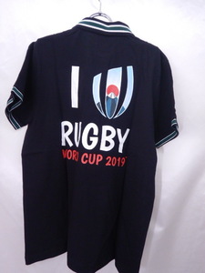 ラグビーワールドカップ 公式ポロシャツ 日本代表　★黒　★襟にライン　レア商品　XLサイズ　　★送料無料