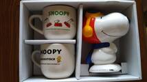 レア / 未使用 ★ スヌーピー 陶器製の貯金箱＆マグカップ2個の3点セット ★ SNOOPY/PEANUTS / PLAY HEART CO,LTD_画像3