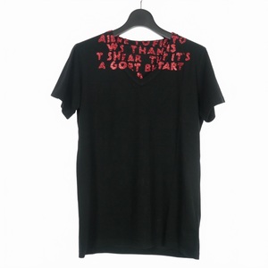 メゾンマルジェラ Maison Margiela 19AW エイズ グリッタープリント Tシャツ 半袖 XS 黒 ブラック S32GJ0007 国内正規 メンズ