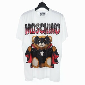 未使用品 モスキーノ MOSCHINO 20SS バッド テディベア プリント Tシャツ カットソー 半袖 L ホワイト 白 A0711 レディース