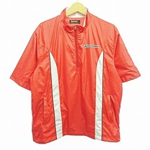 テーラーメイド taylormade ハーフジップ シャツジャケット 半袖 ゴルフ ウエア ロゴプリント 赤 L 0817 ECO メンズ_画像1