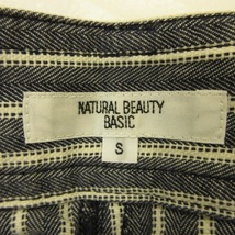 ナチュラルビューティーベーシック NATURAL BEAUTY BASIC ショートパンツ ストライプ 紺 S *T4 レディース_画像3