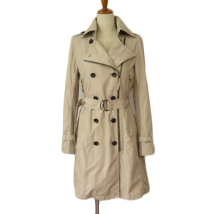 laefla.f... trench coat Zip up unusual material 2S beige lady's 
