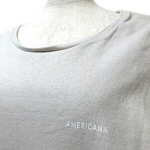 アメリカーナ AMERICANA 近年 サイドジップ 半袖 カットソー Tシャツ ロゴプリント M ライトグレー ■U90 X レディースの画像3