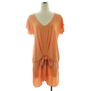  Mayson Grey MAYSON GREY One-piece Mini short sleeves V neck thin plain 2 orange /BT lady's 