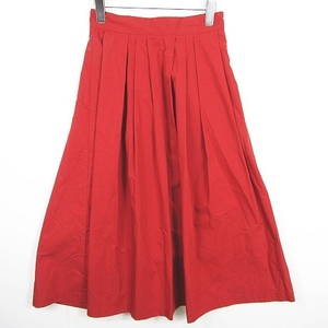  Ships SHIPS flair skirt maxi height cotton 38 red kz5812 lady's 