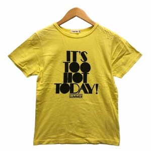 スラップ スリップ SLAP SLIP Tシャツ カットソー クルーネック ストレッチ 綿 プリント 無地 半袖 150 黄 イエロー 黒 ブラック キッズ