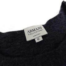 アルマーニ コレツィオーニ ARMANI COLLEZIONI ニット セーター 半袖 スカラップ 立体編み ネイビー 紺 40 レディース_画像9