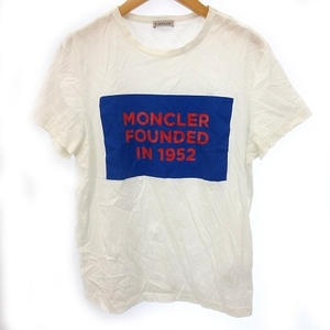モンクレール MONCLER 20SS マグリア MAGLIA T-SHIRT Tシャツ 半袖 ロゴプリント 1952 国内正規 コットン M 白 ホワイト ■GY01 メンズ