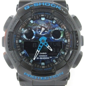 カシオジーショック CASIO G-SHOCK 腕時計 アナデジ クオーツ GA-100CB-1AJF 黒 ブラック 青 ブルー ウォッチ ■SM0 メンズ