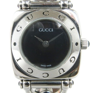 グッチ GUCCI ホースビットウォッチ 腕時計 アナログ クオーツ レザー 6300L 黒 ブラック ■SM0 レディース