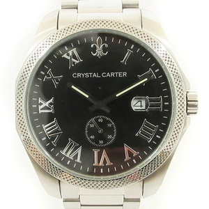 クリスタルカーター CRYSTAL CARTER 腕時計 エドワード EDWARD ED02SM アナログ クオーツ スモセコ シルバーカラー ウォッチ ■SM1 メンズ
