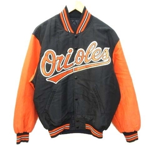 90s Orioles Diamond Collection Starter Jacket スタータージャケット スタジャン 中綿 ナイロン M オレンジ 黒 ブラック C100105 メンズ