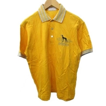アダバット adabat ポロシャツ 半袖 ゴルフ ウエア ロゴ刺繍 コットン 3 L 黄 イエロー NVW C071517 メンズ_画像1