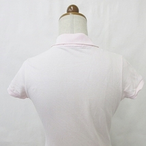 ラルフローレン RALPH LAUREN ポロシャツ 半袖 刺繍 リブ 鹿の子 ストレッチ 綿 ピンク M レディース_画像8