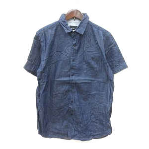 ティーケーミクスパイス タケオキクチ THE SHOP TK MIXPICE シャンブレーシャツ 半袖 L 紺 ネイビー /MN メンズ