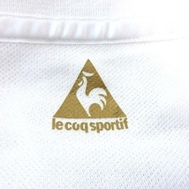 ルコックスポルティフ le coq sportif ゴルフウェア ポロワンピース ひざ丈 鹿の子 ロゴプリント 切替 M 白 ホワイト /CT レディース_画像6