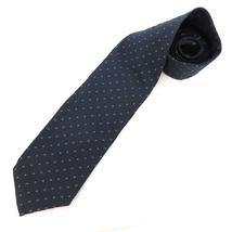 ジョルジオアルマーニ GIORGIO ARMANI タグ付き ネクタイ レギュラータイ ビジネス 刺繍 総柄 シルク 紺 ネイビー IBO43 メンズ_画像1