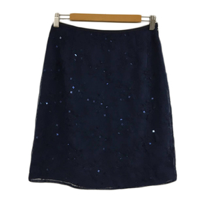 mare-laMARELLA skirt pcs shape Mini spangled total pattern embroidery 42 navy blue navy lady's 