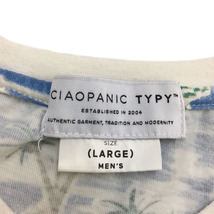 チャオパニック ティピー CIAOPANIC TYPY Tシャツ カットソー プルオーバー クルーネック 総柄 半袖 L 白 青 ホワイト ブルー メンズ_画像5