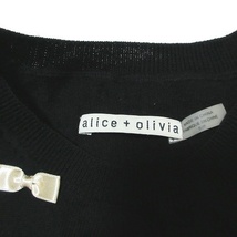 アリスオリビア alice + olivia 半袖 ニット リボン カットソー ウール クルーネック S/P 黒 ブラック ■GY19 X レディース_画像5