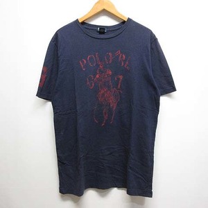 ポロ バイ ラルフローレン Polo by Ralph Lauren 半袖 ロゴ ポニー プリント Tシャツ カットソー 170 ネイビー 紺 正規品 メンズ