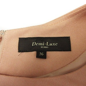 デミルクス ビームス Demi-Luxe BEAMS ワンピース ドレス ひざ丈 半袖 レーススリーブ ピンク系 36 ■SM1 レディースの画像4