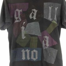 ガリアーノ GALLIANO Tシャツ カットソー 半袖 ロゴ プリント イタリア製 ブラック M メンズ_画像4