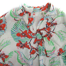 リーバイス Levi's カジュアルシャツ 半袖 オープンカラー 花柄 リボン XS マルチカラー アイボリー 赤 レッド /SM40 レディース_画像3