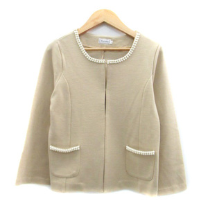  Anatelier ANATELIER no color jacket middle height fake pearl 36 beige /HO3 lady's 