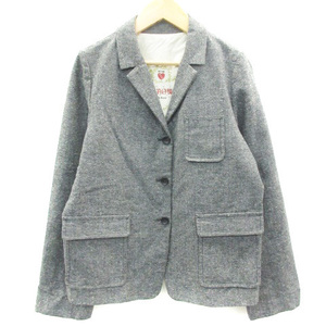  As Know As dubazas know as de base tailored jacket middle height single button herringbone pattern gray /YM5 lady's 