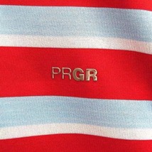 プロギア PRGR ゴルフ ボーダー ポロシャツ 半袖 DRY 35℃＋ レッド ライトブルー 赤 青 L メンズ_画像4