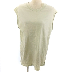 クラネ CLANE BIG LAYER NO SLEEVE TOPS Tシャツ カットソー 16105-3351 無地 コットン 緑系 グリーン系 F レディース