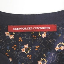 コントワーデコトニエ COMPTOIR DES COTONNIERS ワンピース 膝丈 七分袖 コットン パイピング 草花柄 38 マルチカラー af1800 レディース_画像7